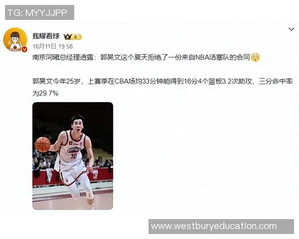 同曦队经理称郭昊文拒绝NBA合同，辽宁队4外援全部确定